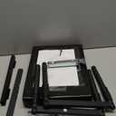 Adjustable Ottoman Pouf, 4 Height Position & 60 Degree Tilt Angle Synthetic Leather Ottomans Foot Stools Stool Pouffe FootStool Under Desk for Living Room Home Office(Black Synthetic Leather)