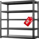 Garage Shelving, 48" Wide 5-Tier 3000lbs, Boltless Assembly, Adjustable Large Garage Storage Shelves, 48" W x 24" D x 72" H Heavy Duty Storage Rack