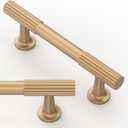 10 Pack Champagne Bronze Cabinet Pulls 3 Inch(76mm) Kitchen Cabinet Handles Solid Zinc Alloy Cabinet Hardware Drawer Pulls (3" Hole Center)