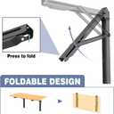 WALMANN Heavy Duty 18" Folding Shelf Brackets, Wall-Mounted Collapsible Brackets for Workbench/Table, 550 lbs Capacity, Space-Saving Hinges for Garage, Kitchen, Laundry(No Board)