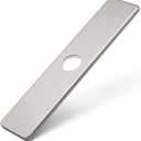 Brushed Nickel Faucet Plate, Sink Hole Cover, Faucet Deck Plate 10 Inch 1 or 3 Hole Long Rectangle Cover Deck Plate Faucet Escutcheon for Bathroom Vanity Sink Faucet Stainless Steel, 10" Right Angle, Brushed Nickel