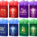 Pasimy 48 Pcs Christmas Nativity Gift Bags 24 Paper Christian Religious Favor Bags with 24 Tissues Bible Verse Treat Bag for Christmas Nativity Religious Party Decorations Supplies