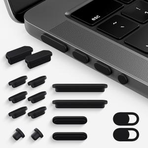 CaseBuy MacBook Pro Accessories, 14 Pack Dust Plug Covers for 2025-2021 MacBook Pro 14/16 inch M5 M4 M3 M2 M1 Pro/Max, Dust Plug for HDMI, Thunderbolt, SDXC, Magsafe, Headphone & 2PCS Webcam Cover