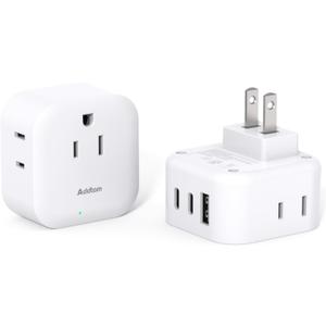 2 Pack US to Japan Plug Adapter, Japan Power Travel Adpter with 3 Outlets 3 USB Ports(2 USB C), Type A Travel Power Converter Plug Adaptor for USA to Japanese China Canada Mexico Philippines Peru