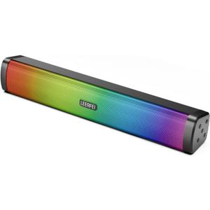 OOYY All-in-One Portable Sound Bar with Dynamic LED Lights - Immersive Bluetooth Speaker for TV, Music, and Gaming at Home