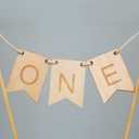 Wood One Cake Topper - 1 st Birthday Cake Decorations, First Birthday Decor, Cake Topper Wood One Banner, Cake Smash Decorations, One Birthday Party Supplies