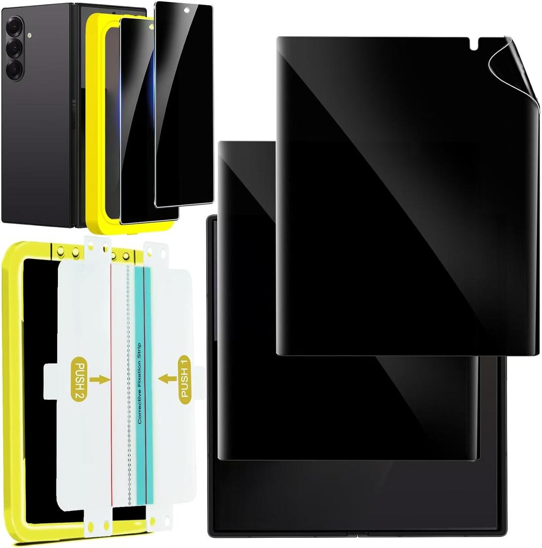 Ferilinso [Auto Dust Install] 2 Pack Inside Privacy Screen Protector for Samsung Galaxy Z Fold 7 [Phone Case Friendly], Anti-Spy Film with 2 Pack Front Tempered Glass Accessories