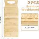 SOUJOY 2 Pack Washboard for Laundry, Bamboo Hand Washing Boards, Laundry Scrub Board with Hanging Hole for Small Delicate Clothes, Portable Washboard for Home, Dorm, Travel(15.7"x5.9"x0.7")