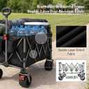 56.7" Extra Long Collapsible Wagon Cart with Open Tailgate