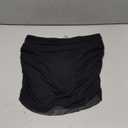 SherryDC Women's Ruched Mesh Bikini Swimsuit Bottoms High Waisted Sheer Short Swim Skirt, Size L