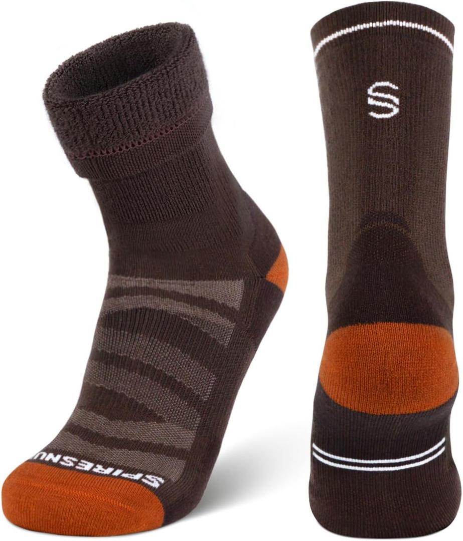 Thick Thermal Merino Wool Hiking Socks, Full Cushion Winter Socks, Anti Blister & Moisture Wicking, for Men & Women