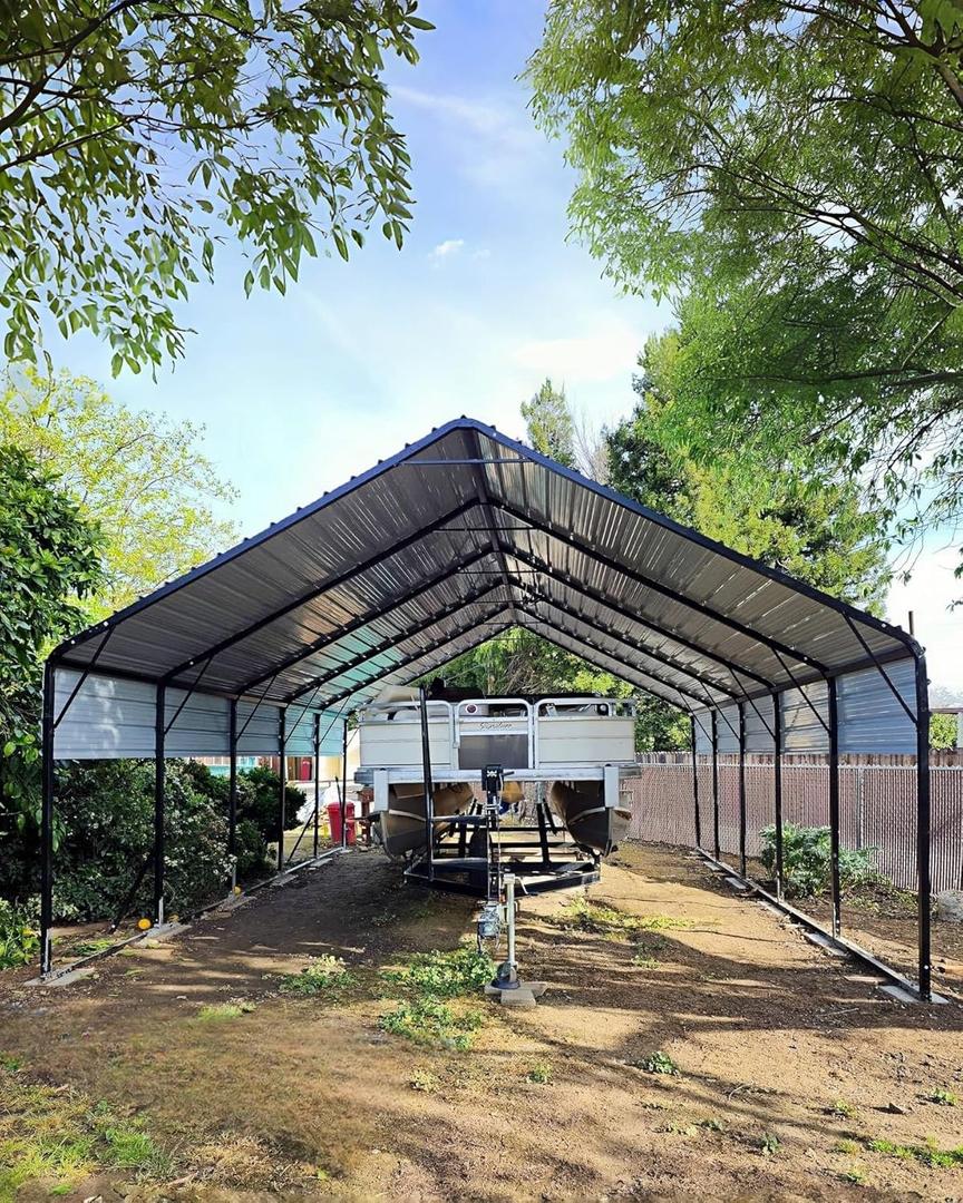 Garveelife 20'x25'x13' Metal Carport for 2 Cars, Heavy Duty Extra Tall Carport for Heavy Snow, Reinforced Frame, Permanent Shelter for Bass Boats, Full-Sized Pickup Trucks, and Tractors, N.W. 980 Lbs