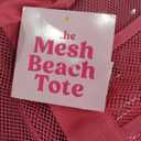 Large Mesh Beach Tote Bag 9 Pockets Lightweight Pool Bags for Sand Toys Family Travel