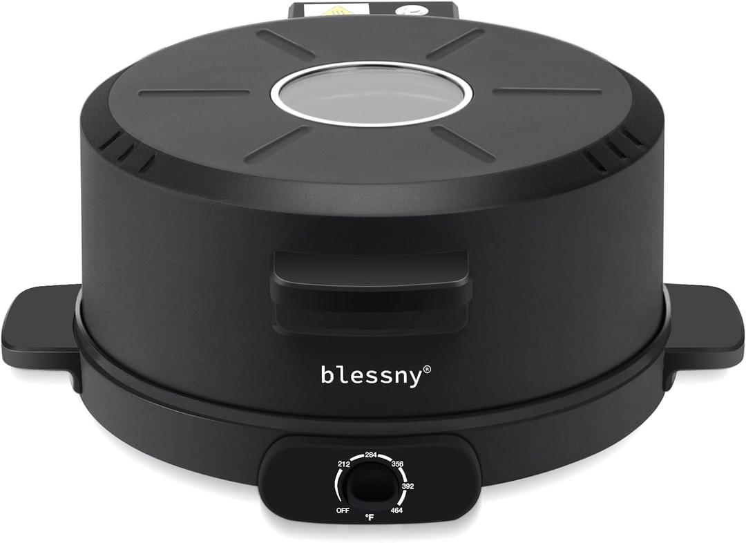 Arabic Bread Maker Machine, 12 Inch Electric Middle East Pita Making Oven for Home, 1800W with 110V US Plug and Temperature Adjust (Black)