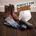 HOT FEET Work Socks for Men, Long All Weather Boot Crew Cotton Socks, Cushioned, Moisture Wicking, Stocking Stuffers (Gray)