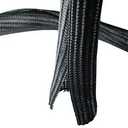 InstallerParts Cable Management and Organizer Cover - Self Closing Cord Sleeve 1" (25.4mm) x 50Ft (15.24m) (Black)