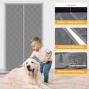 2 x Thermal Door Curtain, Magnetic Insulated Draft Stopper, Windproof Doorway Curtain Cover 32x80 Fits Door Size 30x78, Temporary Insulation Cover for Summer Winter Doorways Gray