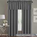 H.VERSAILTEX Blackout Valances for Windows,Kitchen Window Valance Curtains for Living Room/Bedroom/Bathroom Privacy Decorative Rod Pocket Kitchen Valances，2 Panels，52" W x 18" L, Bluish Gray