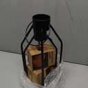 HPC Decor Modern Farmhouse Lanterrn Decor- Black Metal Candle for Summer Night- Lanterns w/ Timer Flickering Candles for Living Room, Home, Indoor, Outdoor, Table, Fireplace Mantle Décor