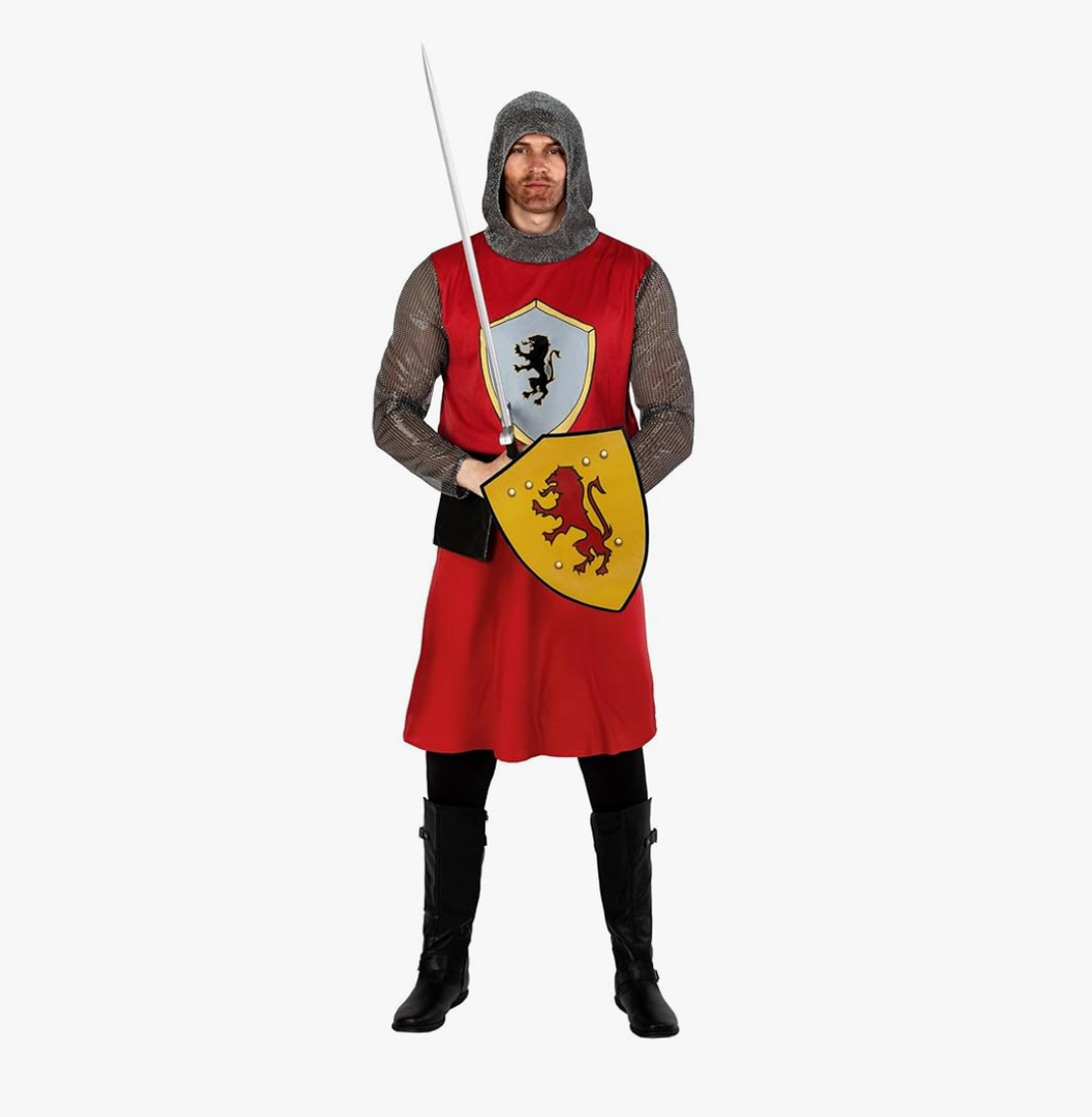 fun shack Medieval Knight Costume for Men, Adult Knight Outfit, Historical Dress Up, Renaissance Costume for Parties, Size XL