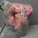 Hollyone Artificial Flowers Arrangements in Vase Pink Peonies and Hydrangea with Faux Water Faux Peony Hydrangea Flowers Silk Hydrangeas Fake Flower with Vase for Table Centerpiece Shelf Home Decor