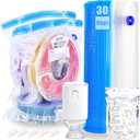 Filament Storage Bags Electric Pump Kit 30Pcs, Pro Size 13.4X12.6inch 3D Printer Filament Storage Bags Vacuum 30 Desiccants, Auto Pump,Perfect for 3D Filament Storage