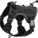 Heavy-Duty Tactical Dog Harness for Large Dogs, No Pull Adjustable Reflective Pet Vest with Molle System, K9 Military-Grade Control for Service Training, Outdoor & 10+ Breeds, Black, Small (S: 15-35 lbs (Chest: 20-26'', Neck: 14-19'')
