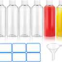 6 Pack 2 Oz (60ml) Clear Plastic Shot Bottles with caps - Small Bottles for Health, Immunity, Wellness, Samples - Perfect for Ginger Juice & Personal Care on the Go