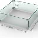 19"x19"x6" Square Fire Pit Wind Guard, Fire Pit Wind Guard for 28-32 inch Fire Pit Table, 5/16 Inch Thickness Clear Tempered Glass