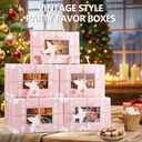 20Pcs Treat Boxes with Window for Desserts, Candy & Cookies, Mini Suitcase Party Favor Box for Travel Theme Party Decor and Gift Giving,Pink, 9 x 6 x 2.5 Inches