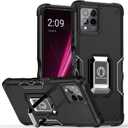 Case for T-Mobile Revvl 6 Pro 5G Case Revvl 6X Pro 5G Case with Kickstand Holder Built-in Magnetic Car Mount Shockproof Camera Protective Case for Revvl 6 Pro 5G Phone Case (Black)