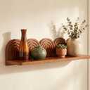 Wood Wall Coat Rack/Boho Wall Shelf Mid-Century Modern Wooden Coat Vintage Mount Altar Decor for Bathroom Bedroom Office Nursery Decor Entryway Organize(22 x 11.5 x 5.5 Inch,Charcoal,1 Pcs)