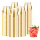 Clawsoff 300 Count 9 oz Gold Plastic Cups, Disposable Cocktail Cup for Wedding & Party, Bulk Gold Plastic Tumblers, Fancy Disposable Party Cups for Cold Drinks