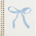 OXW Trendy Coquette Blue Bow Notebook, Preppy Aesthetic Journal Notebooks for Note Taking Work, Coquette School Supplies, College Ruled Hardcover Spiral Notebook 5.5 x 8.3