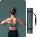 Yoga Mat Extra thick 8mm Exercise mat, Soft Lightweight TPE Fitness Mat with strap, High Elasticity, Anti-fatigue,non-slip mat for Women, Yoga, Camping, Travel, Gym & Outdoor | 72"L x 0.32"T