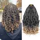 VIOLET Wavy Senegalese Twist Crochet Hair 8 Inch Short Kids Crochet Hair with Curly Ends 8 Packs Small Curly Crochet Hair for Black Women Ombre Crochet Braids 120 Strands Kinky Twist Hair T27