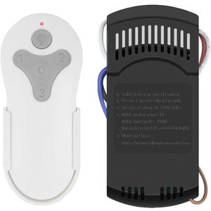Universal Ceiling Fan Remote Control Kit Replacement for Harbor Breeze, Hunter, Hampton Bay, 3 Speed Light Dimmer, Compatible with KUJCE10311 KUJCE10712 TR214B 2AQZU-18018 25-FA0138 TR214B KUJCE10610