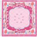 Virora American Mahjong Mat with Rules, Pink Mahjong Mat, 3MM Non-Slip Rubber Noise Reduction Mah Jongg Pad, 32.7x32.7in Rolled No Creases Waterproof Mahjong Table Cloth for Mah Jong & Card Games