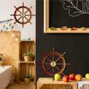 Tatuo 2 Pcs Ship Wheel Wall Decor Pirate Party Decorations Thin Flat Wooden Nautical Wall Art 2d Wood Beach Boat Cruise Ship Steering Wheel for Home Bedroom Decor(12 Inch)
