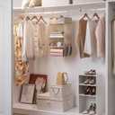 StorageWorks 3-Shelf Hanging Closet Organizer, Adjustable Hanging Closet Organizers and Storage, 12 W x 12 D x 32H, White & Ivory