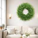 28 Inch Large Boxwoods Wreaths for Front Door Artificial Green Leaves Greenery Indoor Outdoor Wreath Home Decor Porch Window Wall Farmhouse Door Decorations Spring Summer Fall All Seasons