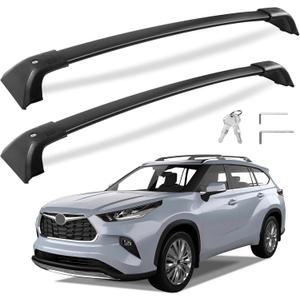 260lbs Roof Rack Cross Bars Compatible with Toyota Highlander XLE Limited Platinum Hybrid 2020-2025, Lockable Aluminum Heavy Duty Anti-Theft, Rust and Corrosion Resistant Crossbar