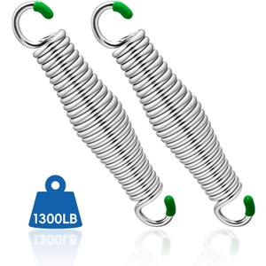 2Pack Premium Porch Swing Springs,1300lb Heavy Duty Springs, Rust Resistant Swing Springs, Spring for Swing Hammock Hanging Chair Spring for Hammock Spring,Porch Swings (Silver)
