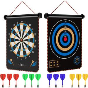 Gitus Magnetic Dart Board Indoor Outdoor Games for Kids with 12 Darts, Gifts for Teenage Boys Teen Boy Gift Ideas Gifts for Boys 8 9 10 11 12 13 14 Years Old Game Room Decor