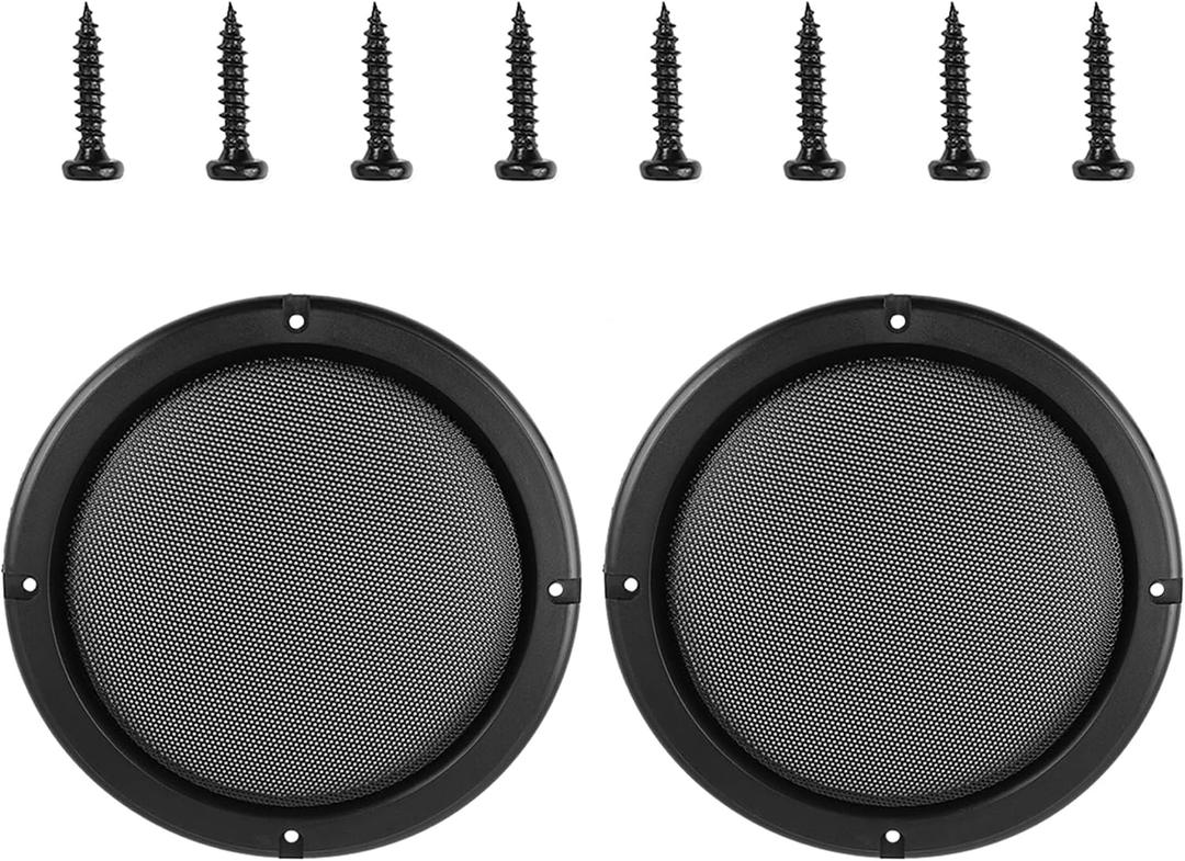 Unifizz Car 2pcs Cover 7" Mesh Protector Car Speaker Cover Woofer Subwoofer Grill Black