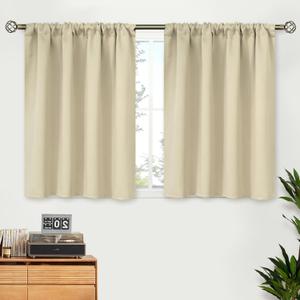 BGment Beige Blackout Curtains 36 Inches Length for Kitchen Cafe Window - Short Thermal Insulated Drapes Darkening Privacy with Rod Pocket for RV Bathroom Small Window, 2 Panels, 42 x 36 Inch BGment Beige Blackout Curtains 36 Inches Length for Kitchen Cafe Window - Short Thermal Insulated Drapes Darkening Privacy with Rod Pocket for RV Bathroom Small Window, 2 Panels, 42 x 36 Inch