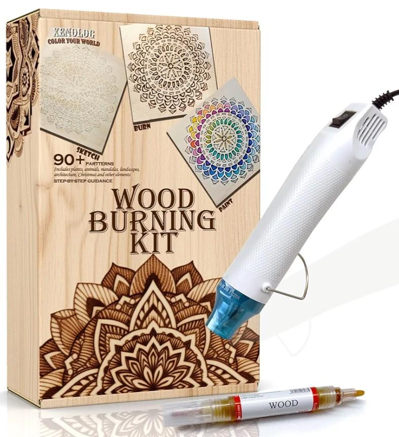 Xenolog Beginner-Friendly Wood Burning kit with Markers, Heat Gun, Wood Slices, Stencils, Pencil, Transfer Paper & plaques - Ideal Gift for Artists, DIY Lovers & Teens