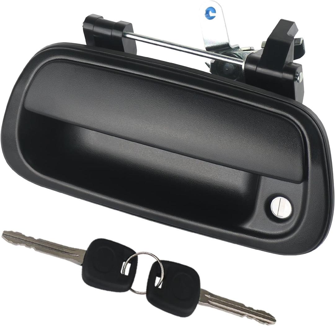 Tailgate Handle Liftgate Latch Handle with Key Lock Cylinder Textured Black Compatible with 2000-2006 Toyota Tundra Replaces 69090-0C010 69090-0C030-C0 80866