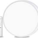 2Pack 20 Inch Remote Control Dimmable Large LED Flush Mount Ceiling Light Panel,40W 4350LM,2700K-6000K Adjustable Color,Ultra Thin Round Ceiling Light Fixture for Hallway Kitchen Home Office(White)