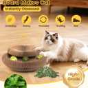 2PCS Upgraded-Magnetic Kitty Kurls Cat Scratcher Toy, Interactive Cardboard Cat Toy for Mental Physical Exercise, Multi-Shape Magic Organ Cat Toy for Indoor Cats Infinite-Flip, Brown/Orange, M